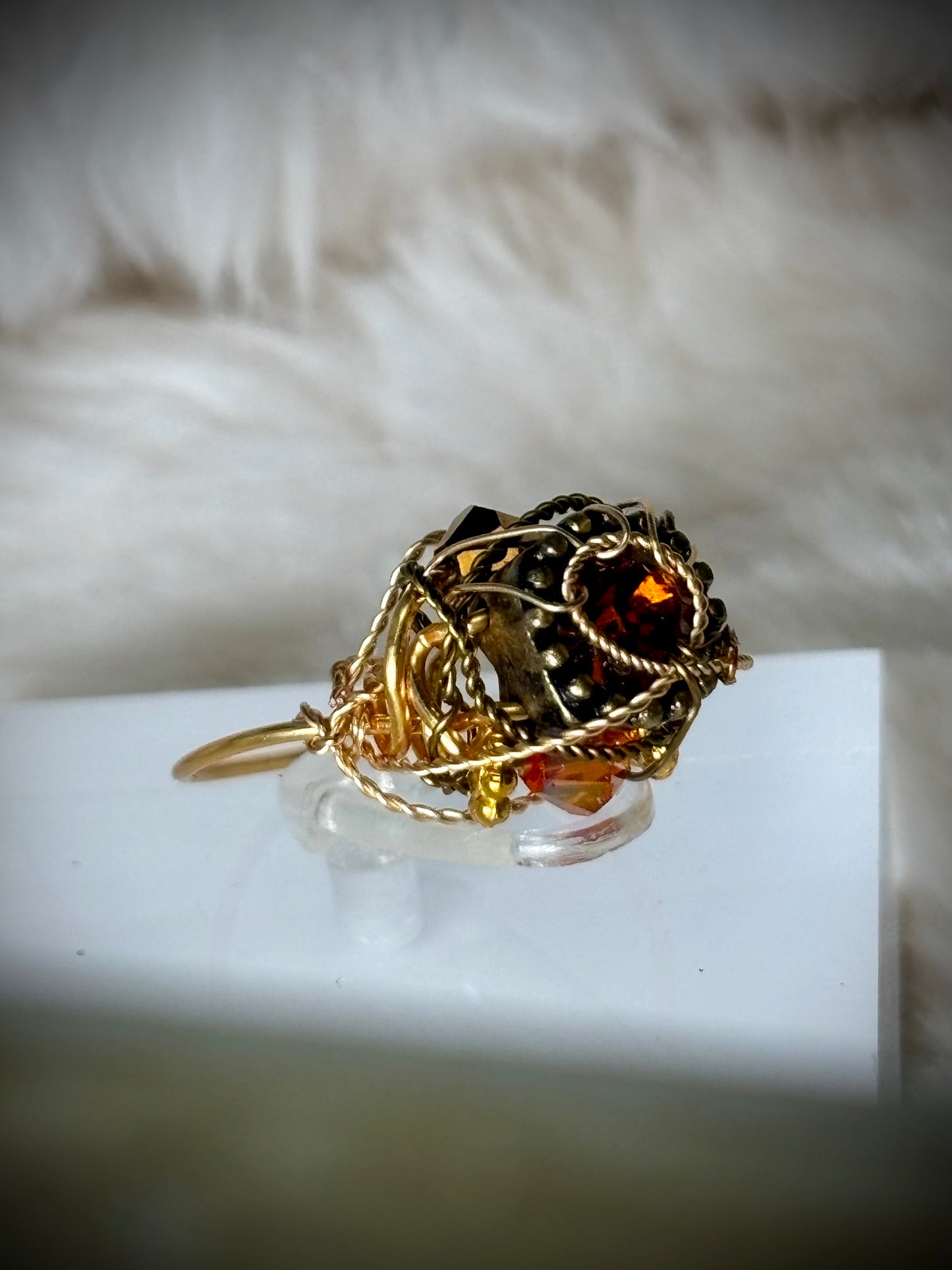 Amber firelight