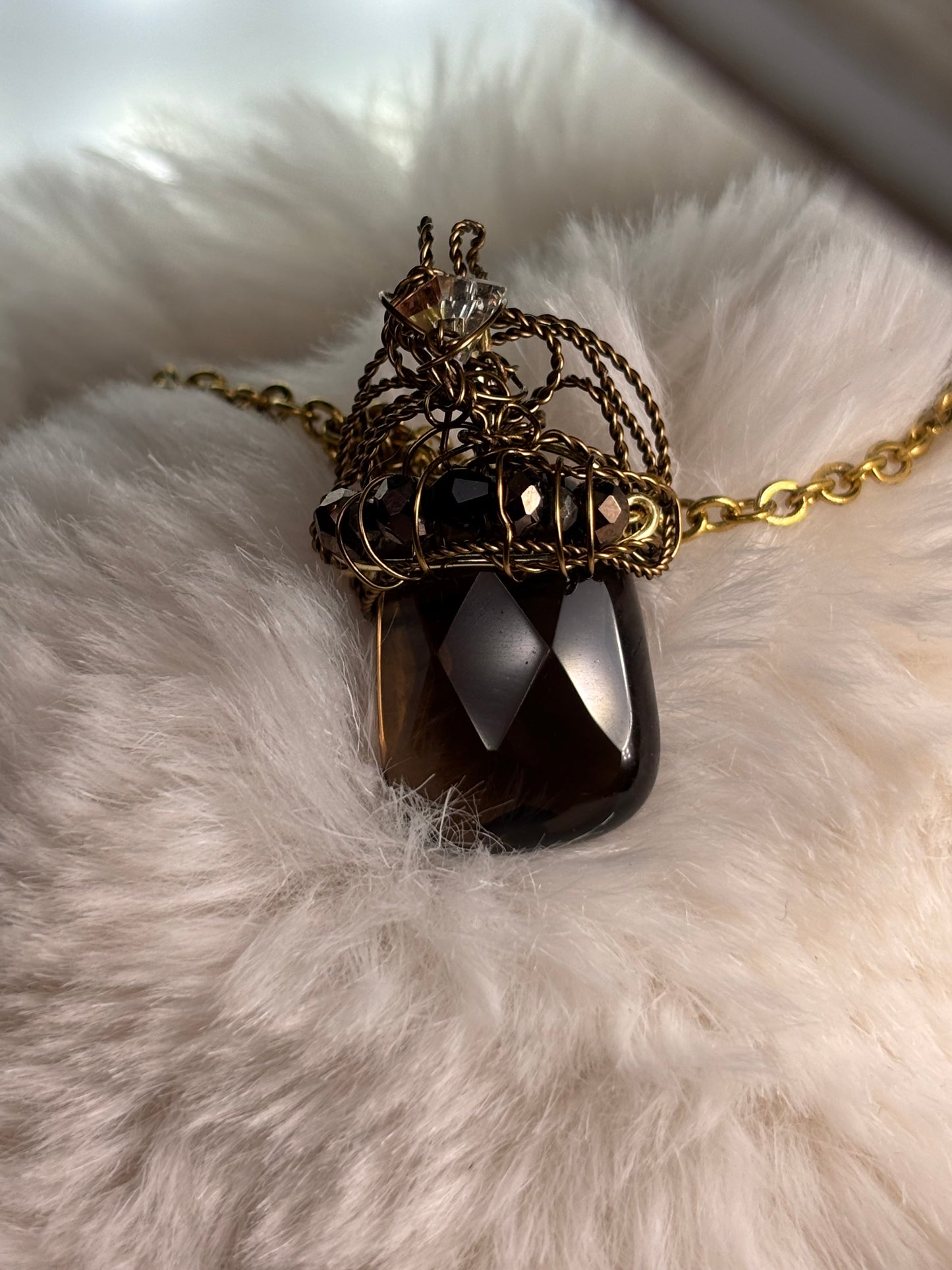 The Velvet Heirloom: vintage topaz pendant (set available)￼