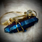 ELECTRIC BLUE:  AURA QUARTZ RING — GOLD