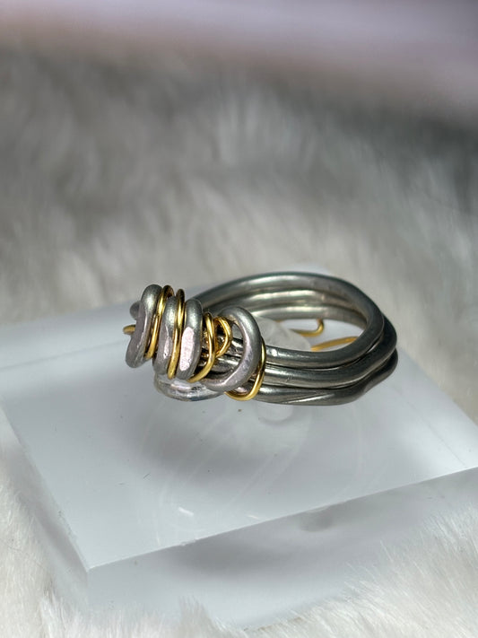 Silver and gold ring: ￼the circle