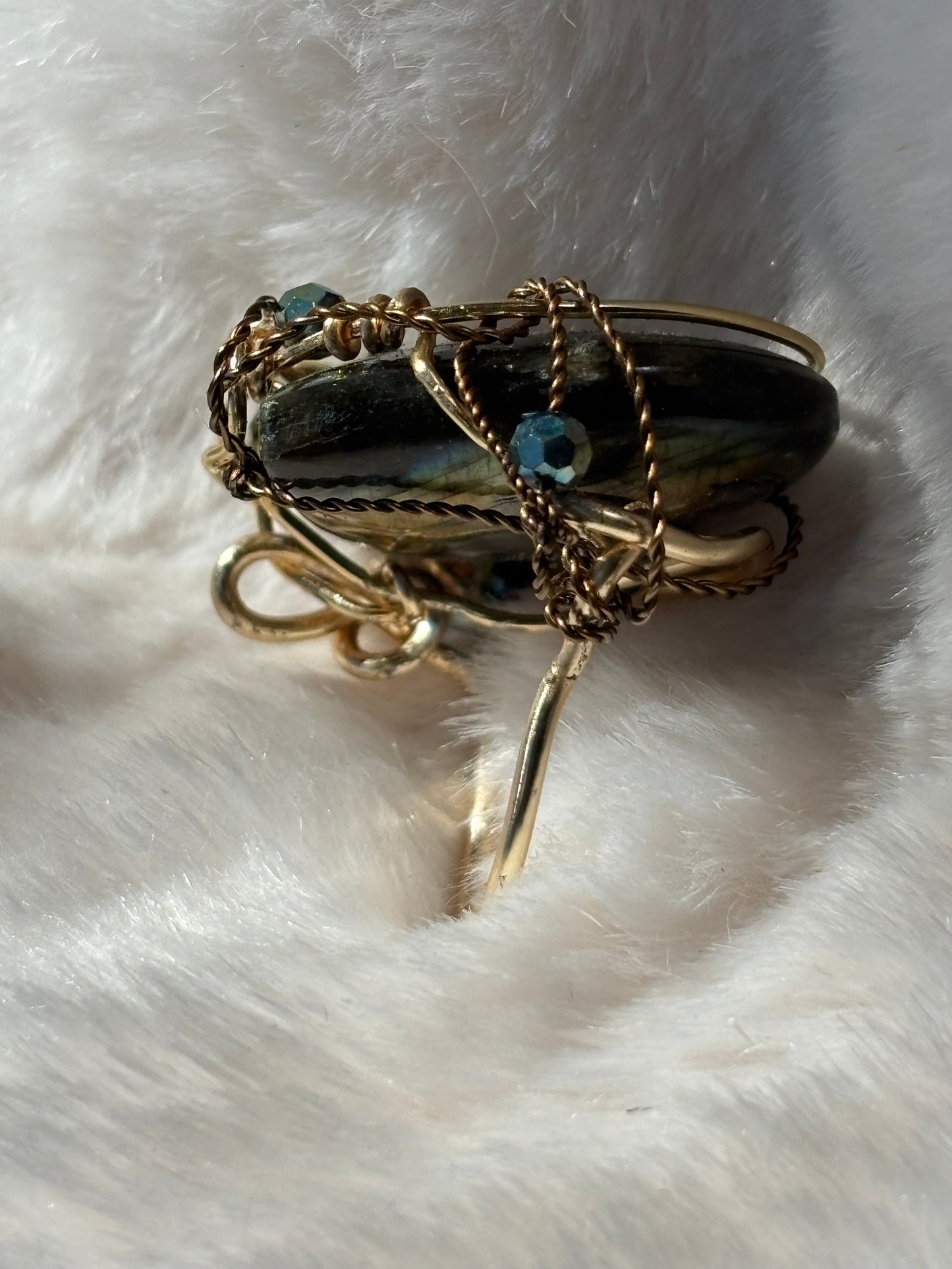 Labradorite heart ring: Knowing￼