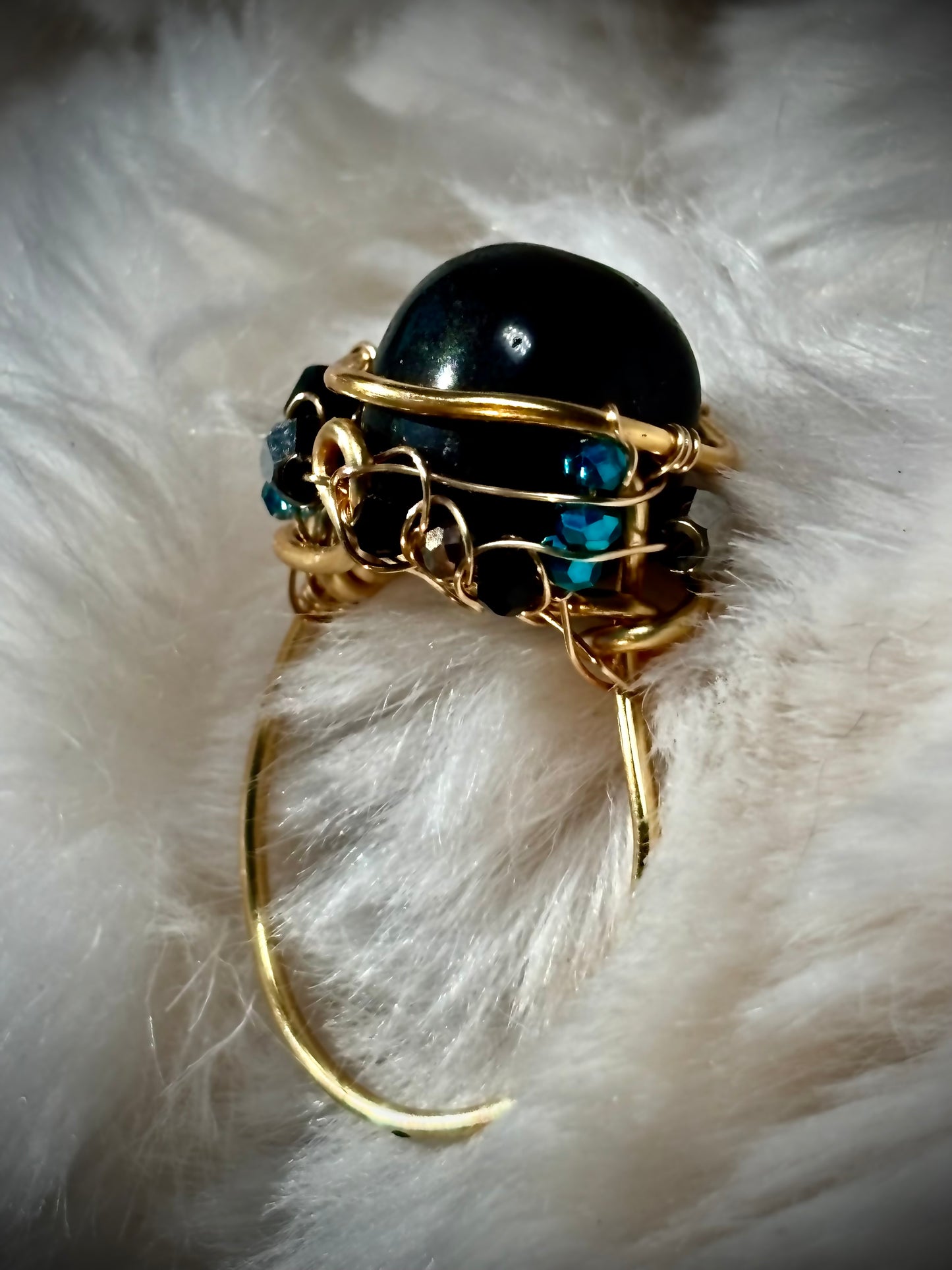 BROWN OBSIDIAN RING — TRIBAL ROYALTY