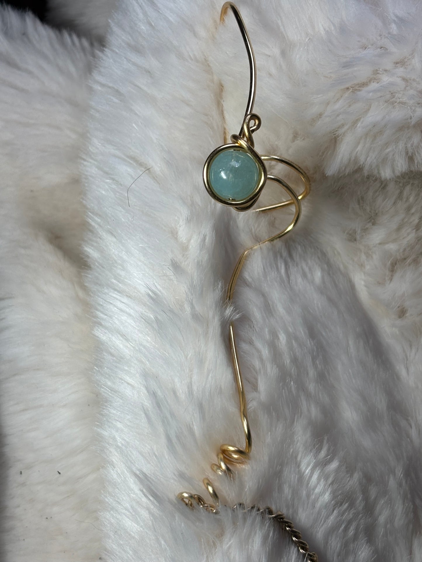 Breath of Peace — Golden Calm: Amazonite right Earcuff