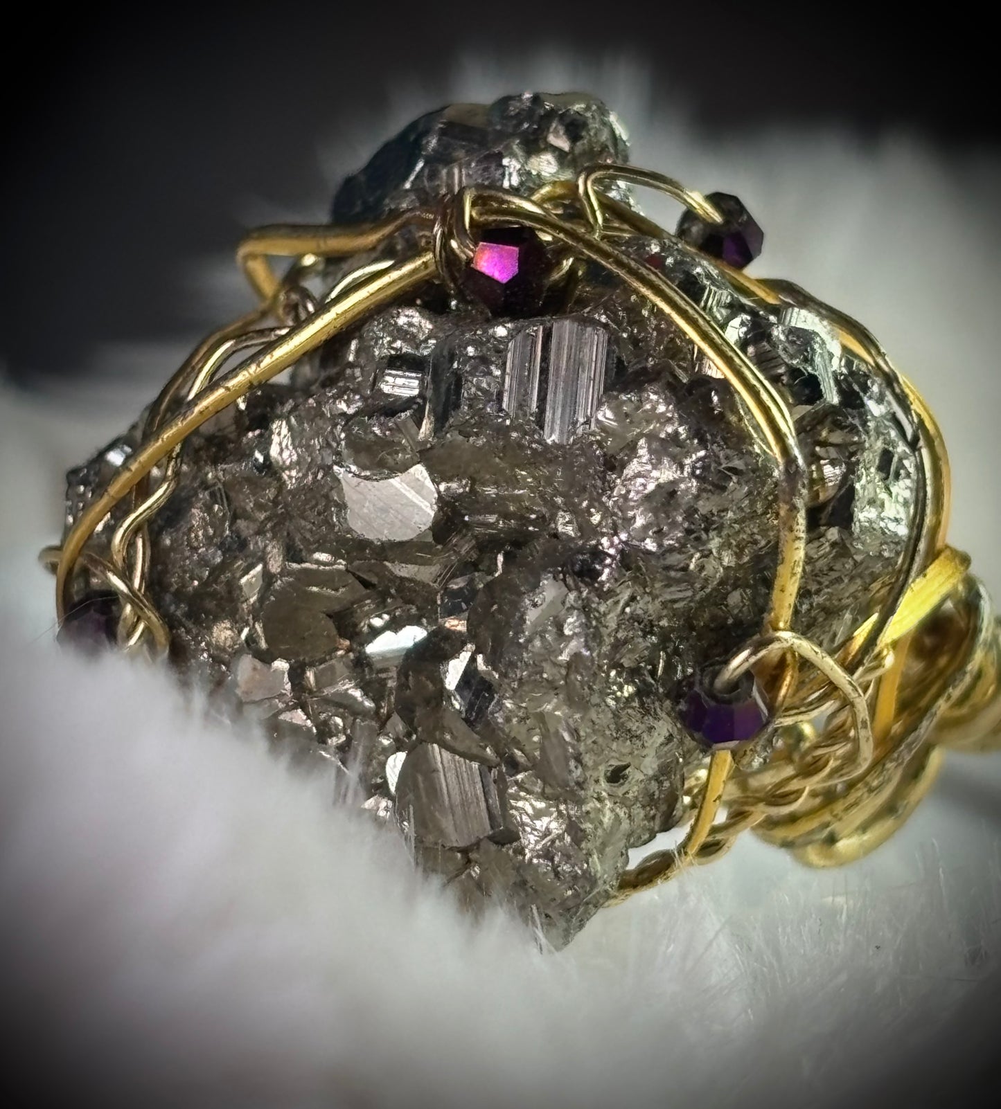 Gold Pyrite Ring