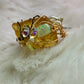 Amber and Opal ring: ancient fire