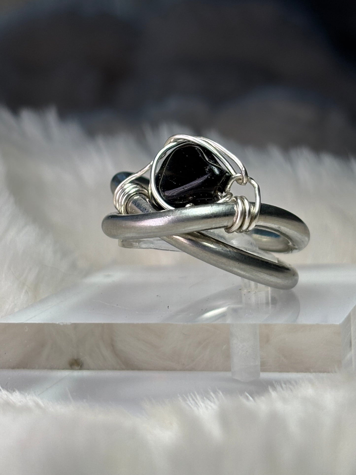 Silver ring with Black Onyx:         All Is Secure