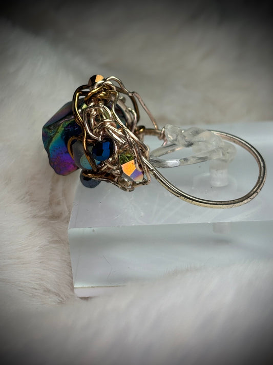 Titanium Aurora quartz ring: living color ￼