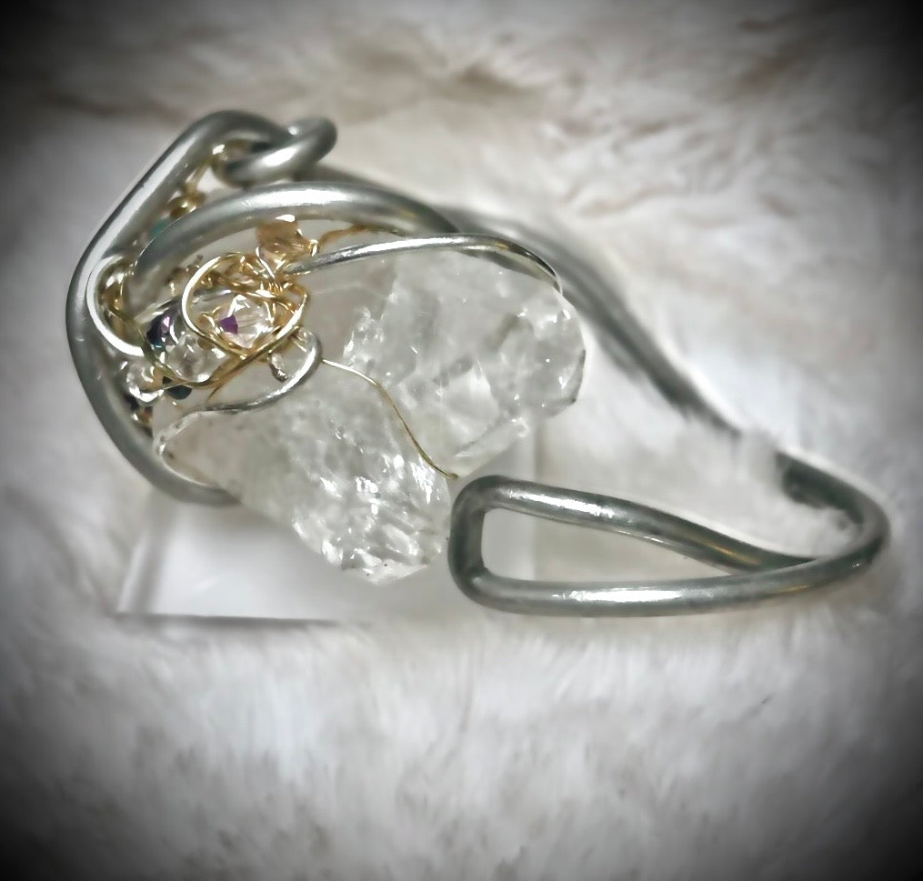 Crystal bracelet: celestial heart quartz