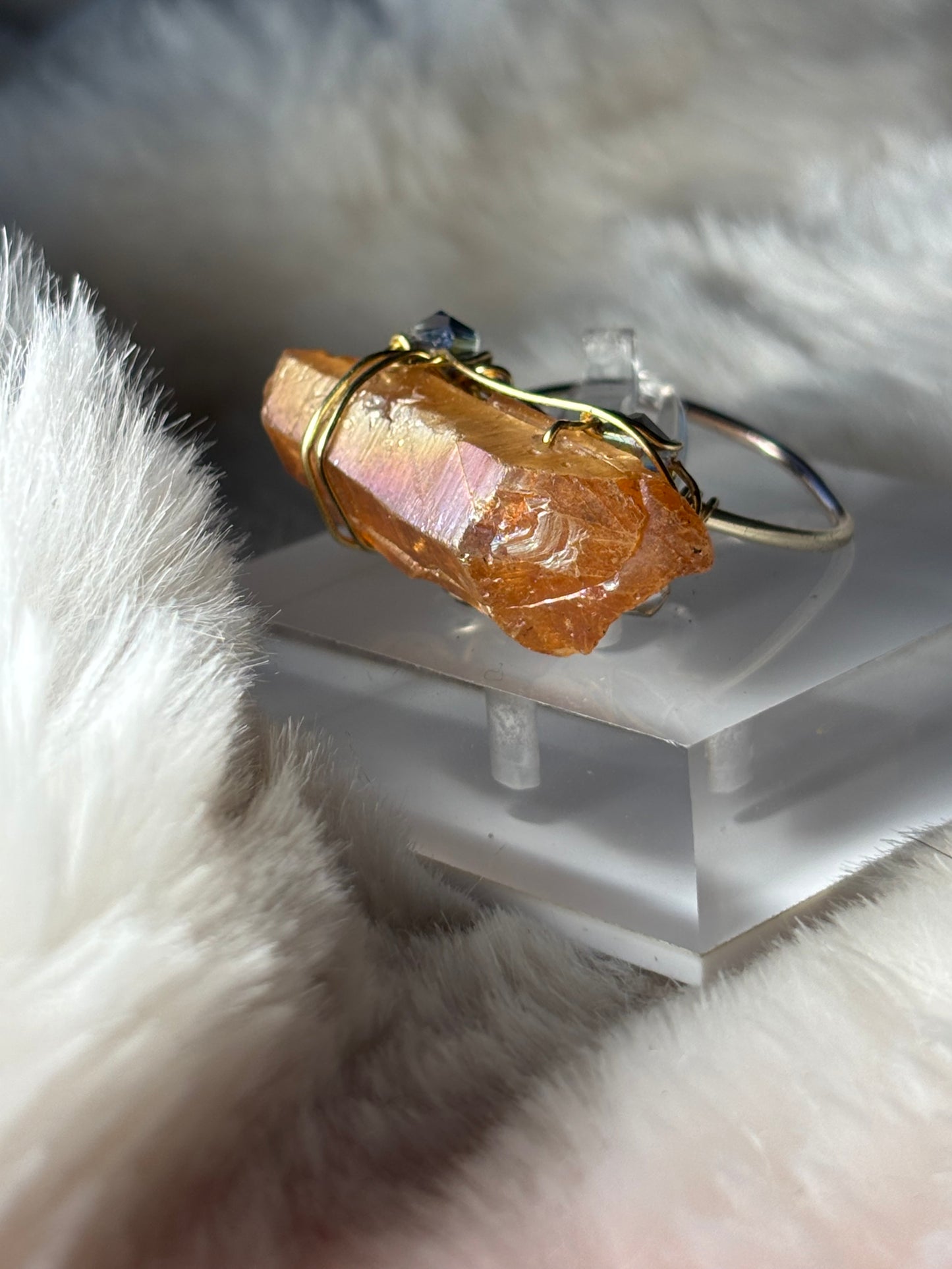Sunburst Heat-treated Amethyst Ring:  Sun-Forged, Phoenix, Molten Earth