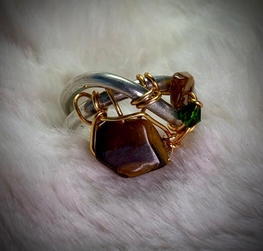 Tiger eye and silver ring: Stable Freedom￼