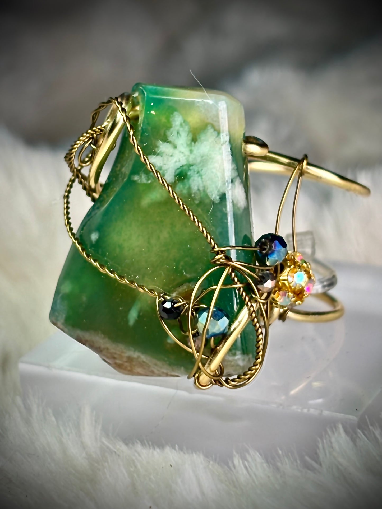 Rare Madagascar Sea Agate Ring