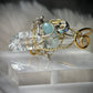 Blue quartz crystal ring a radiated ￼