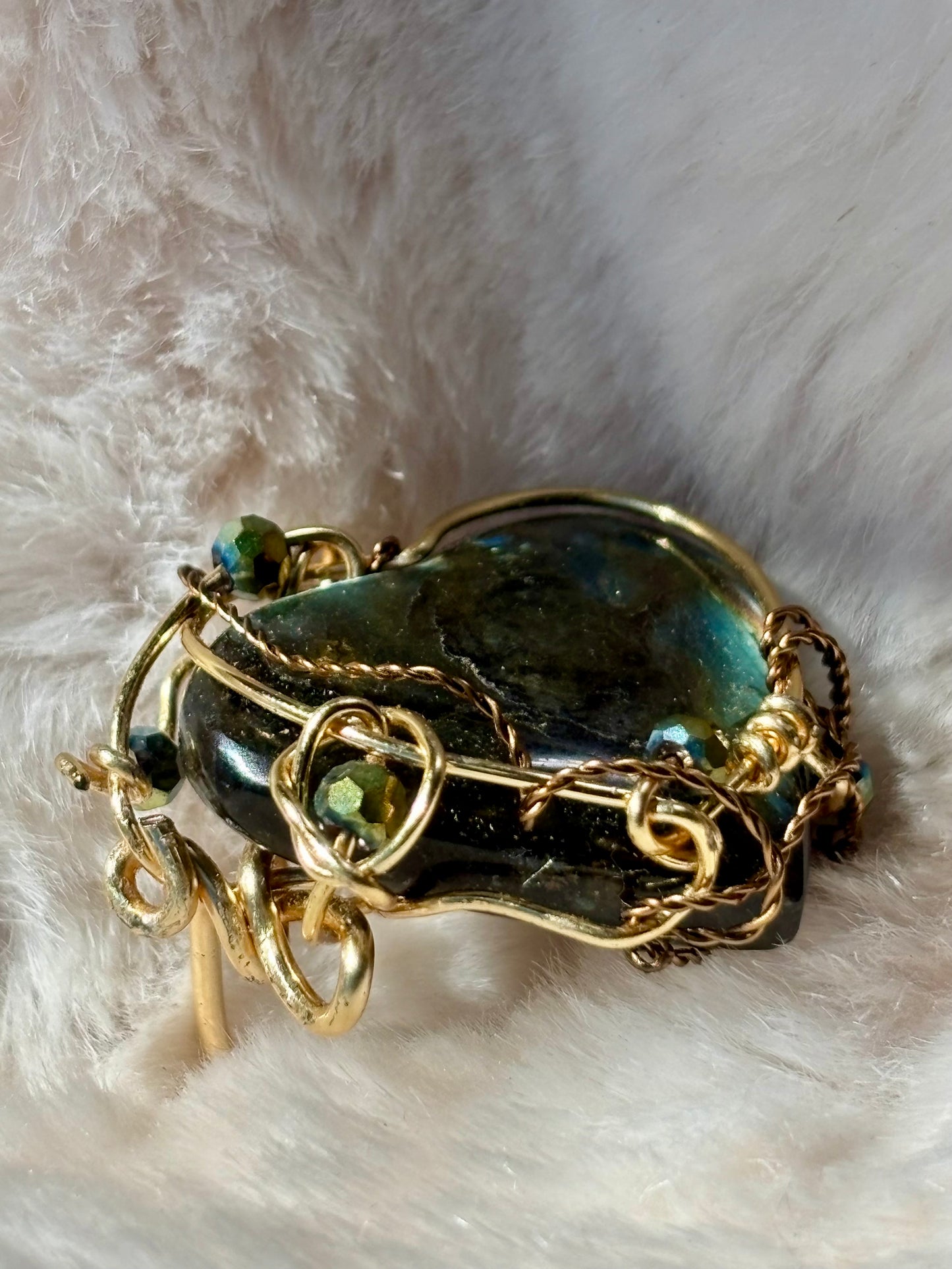 Labradorite heart ring: Knowing￼