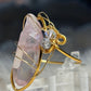 Pink crystal aura ring