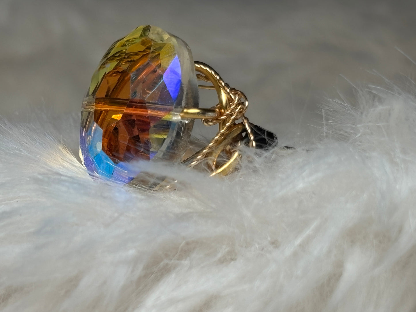 Brilliant Crystal in Gold Ring:￼Sunfire