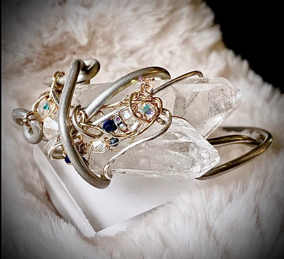 Crystal bracelet: celestial heart quartz