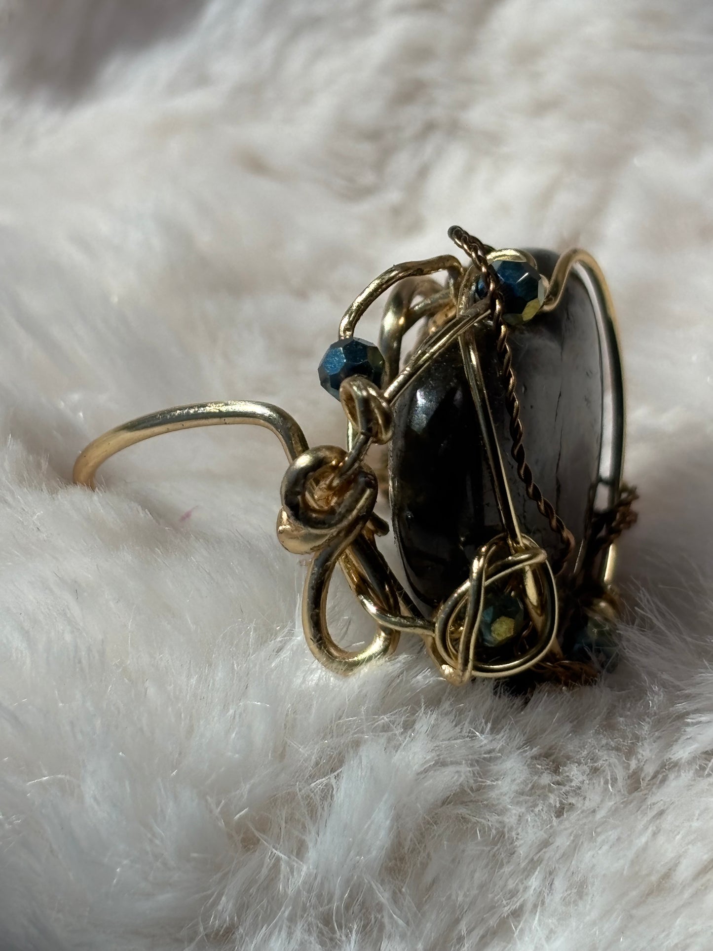 Labradorite heart ring: Knowing￼
