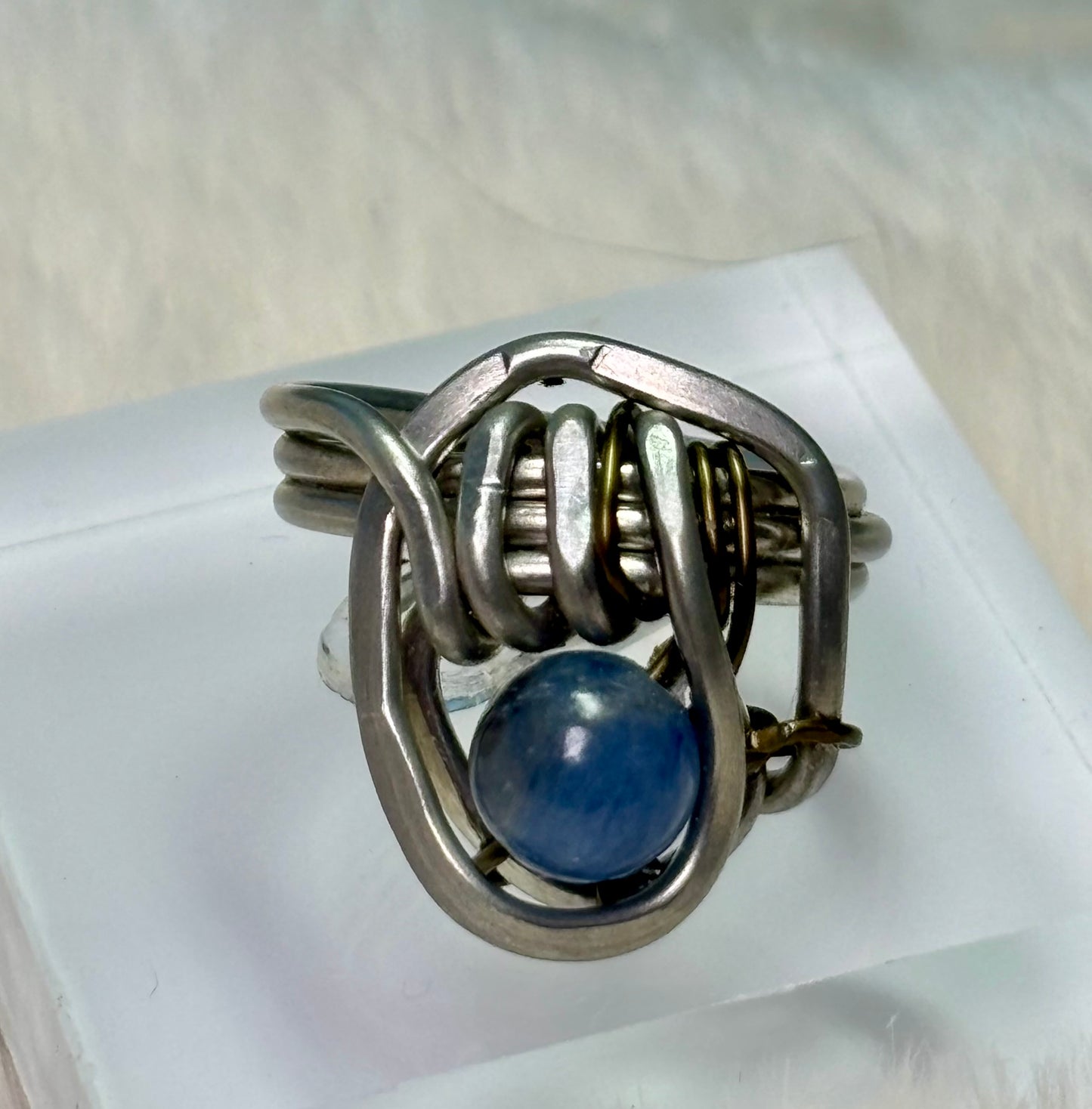 Blue Kyanite and Silver Ring:￼The Stabilizer