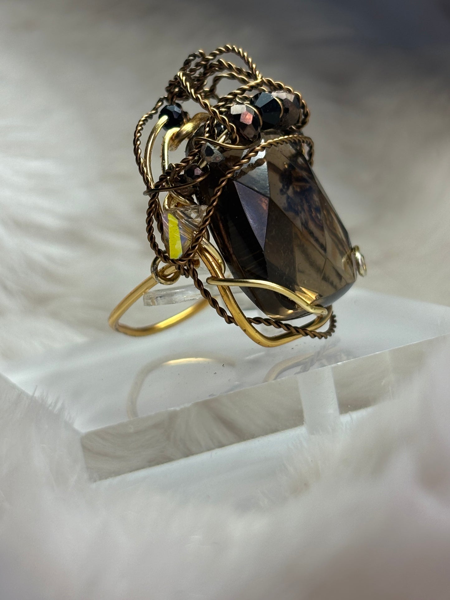 Smoky topaz ring: Gatsby‘s Daisy again ￼