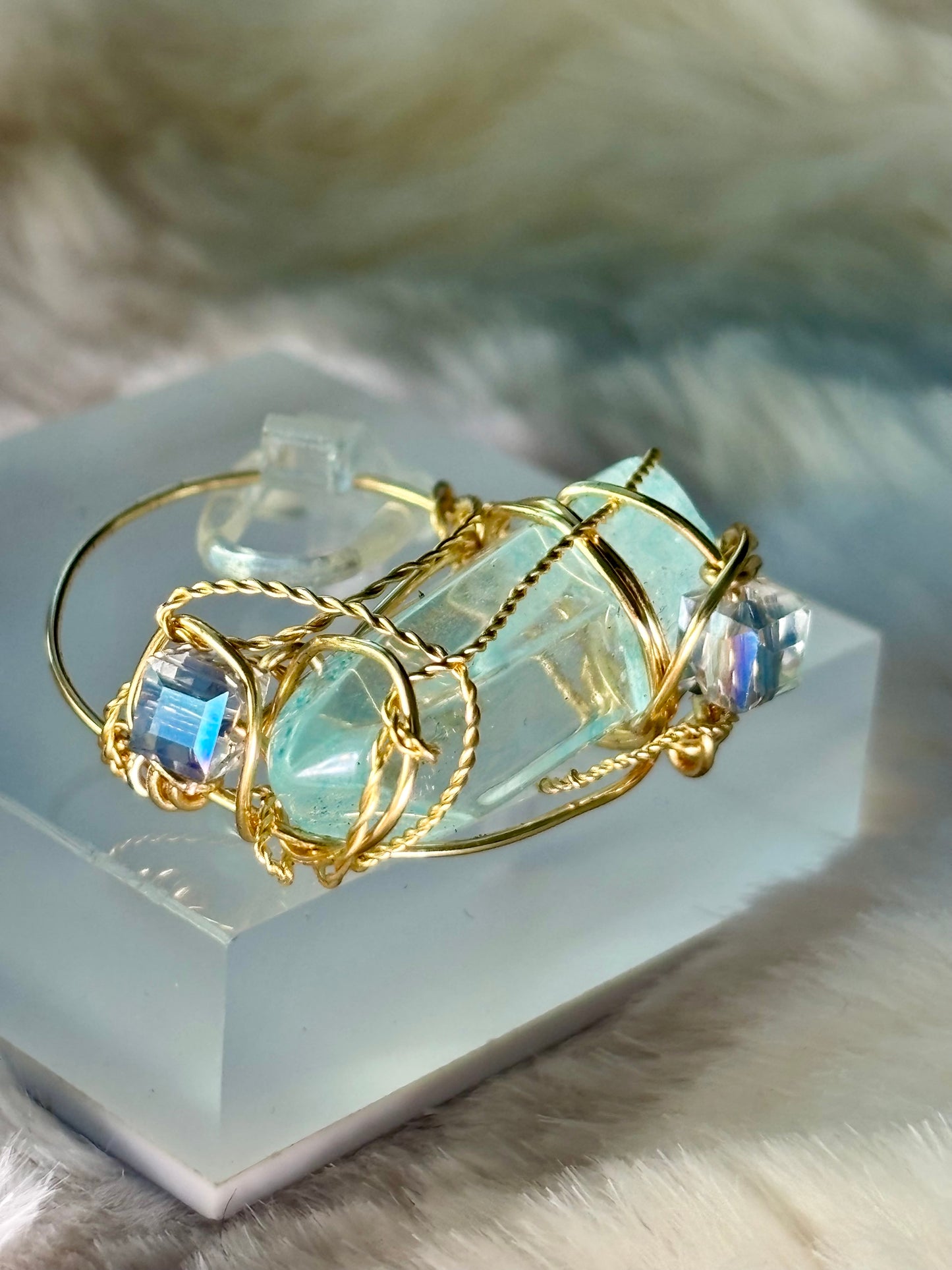 Aqua crystal ring: water royalty