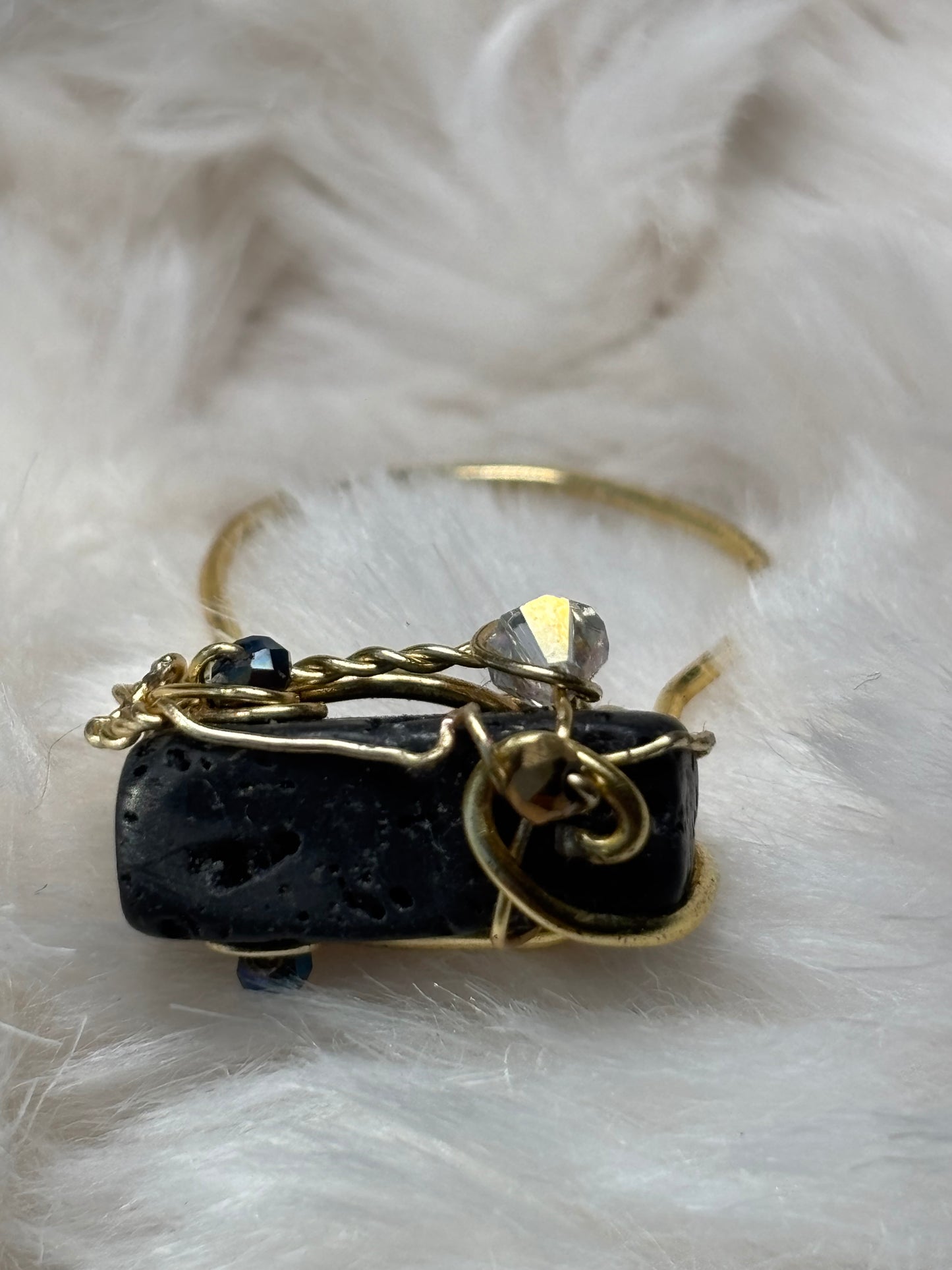 Lava Rock Ring in Gold ￼