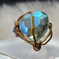 Crystal green heart ring