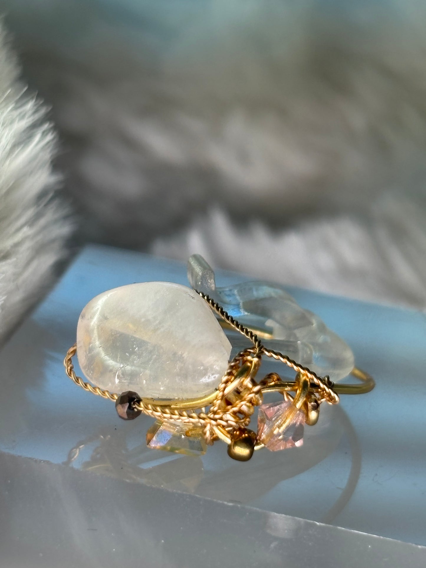 Rose quartz ring: pure princess ￼