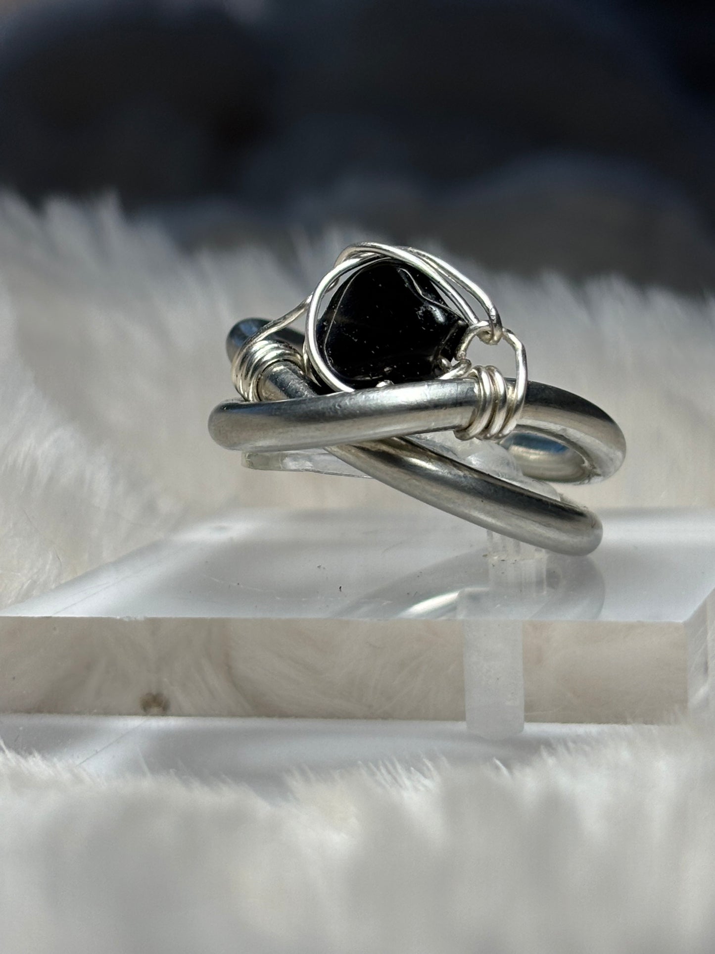 Silver ring with Black Onyx:         All Is Secure