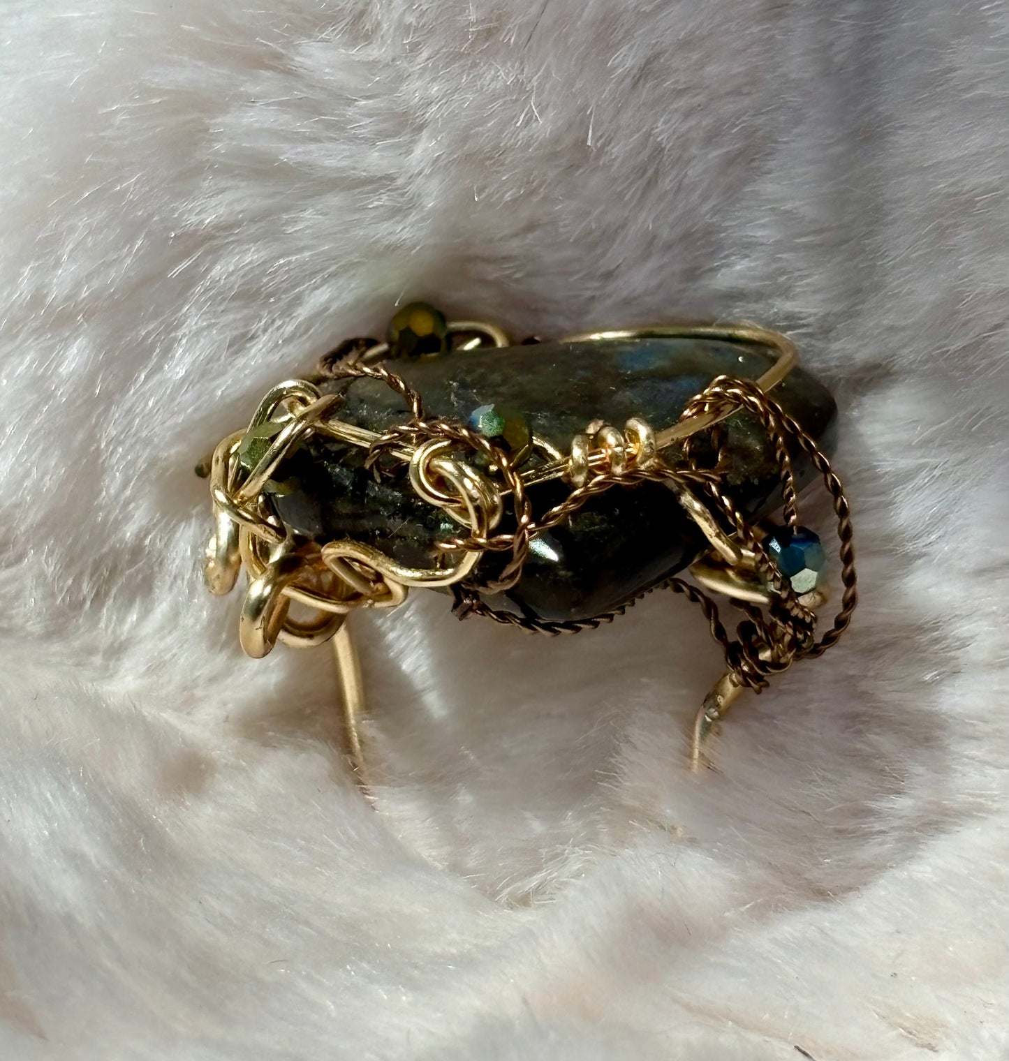 Labradorite heart ring: Knowing￼