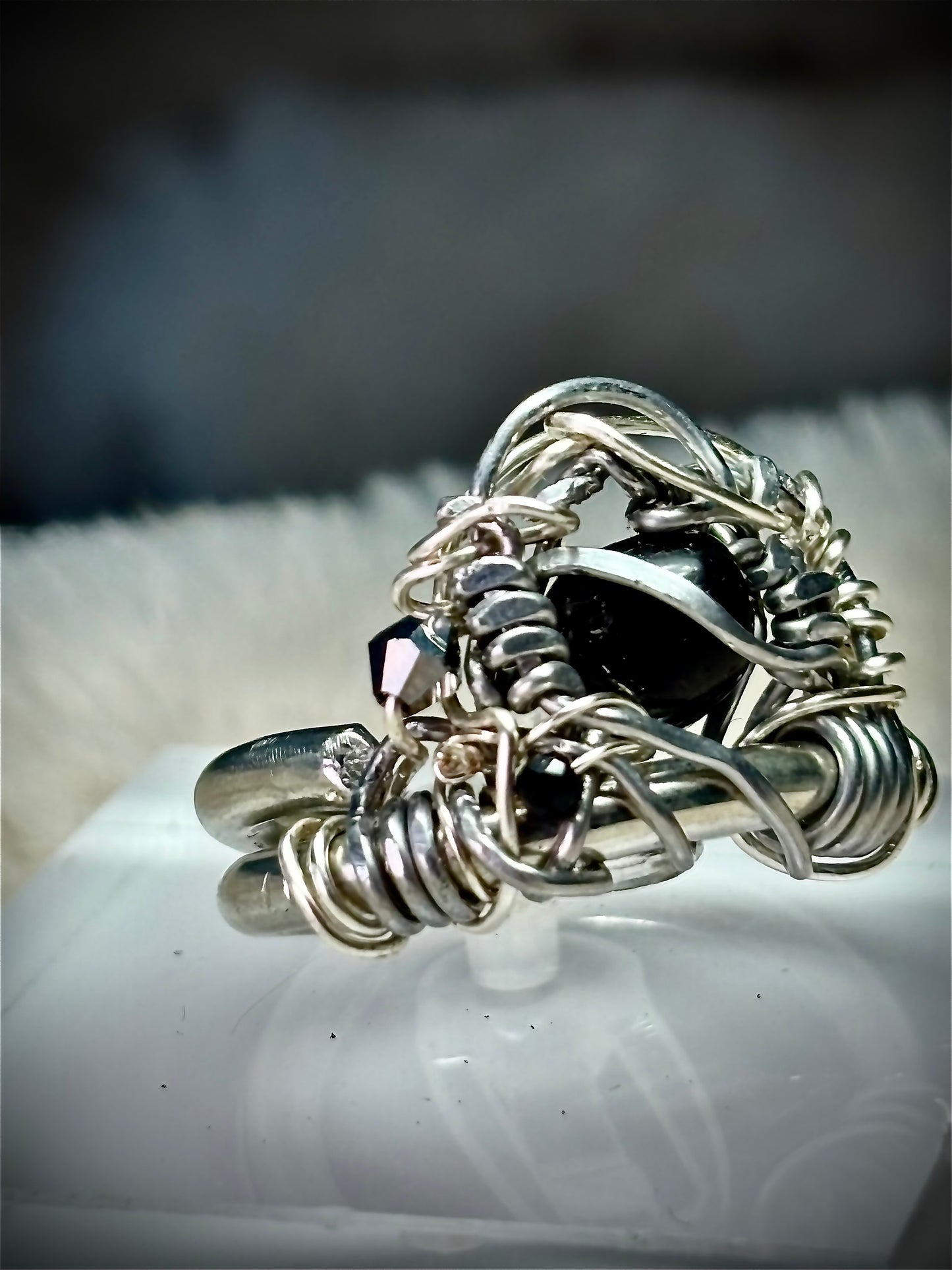 Black Onyx and Argentinian, silver ring: ￼ commanding strength