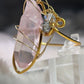 Pink crystal aura ring