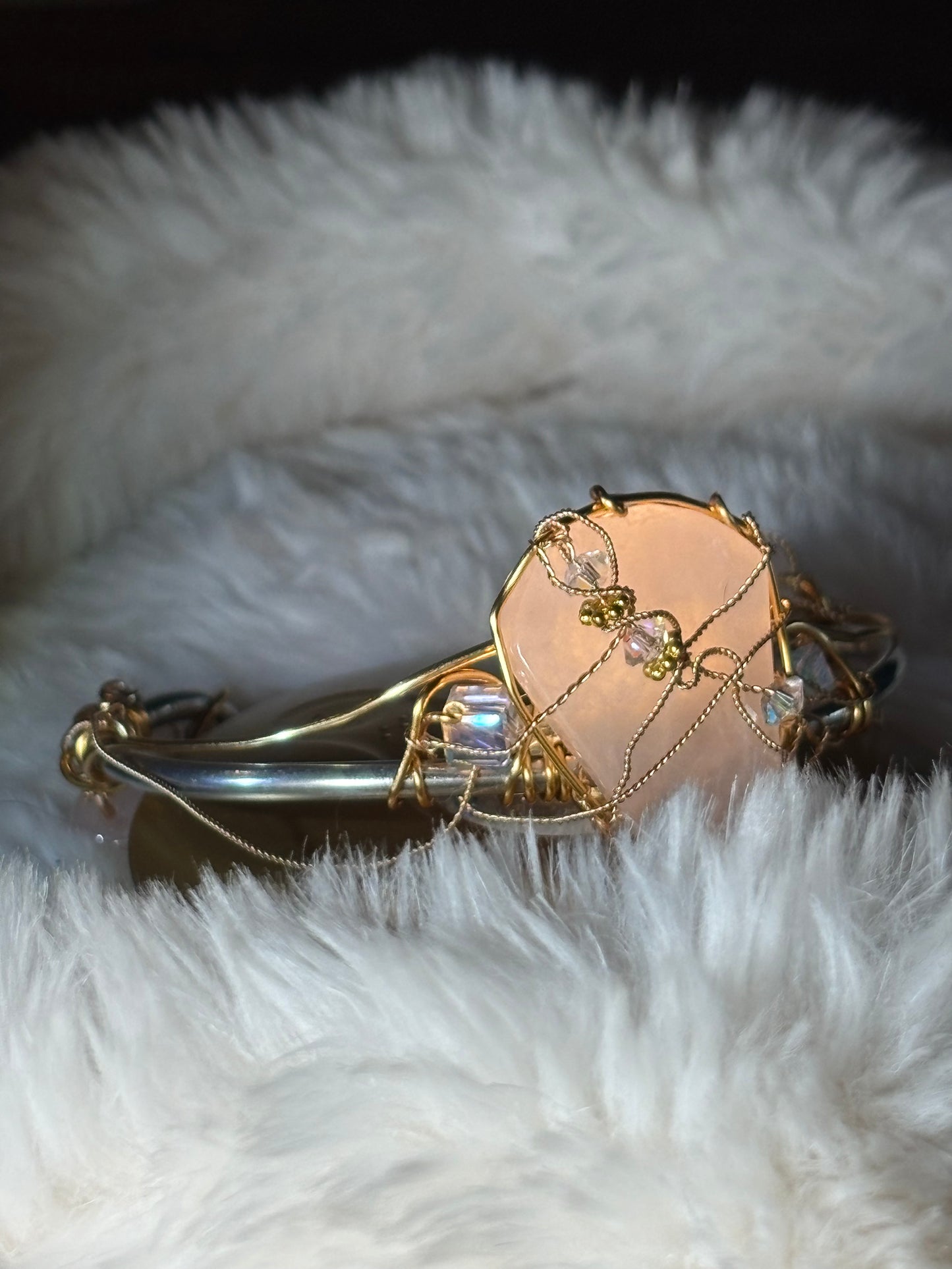 Rose Quartz Bracelet: Crown of the Rose Court