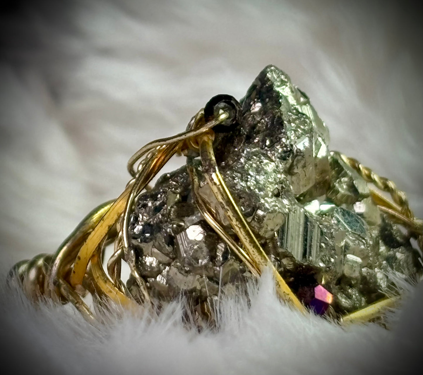 Gold Pyrite Ring