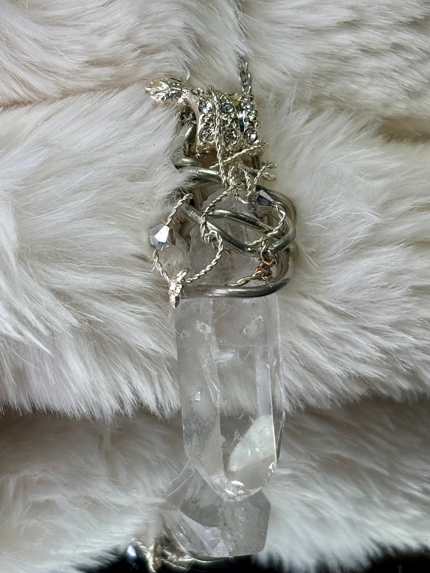Crystal snake pendant: fearless strength
