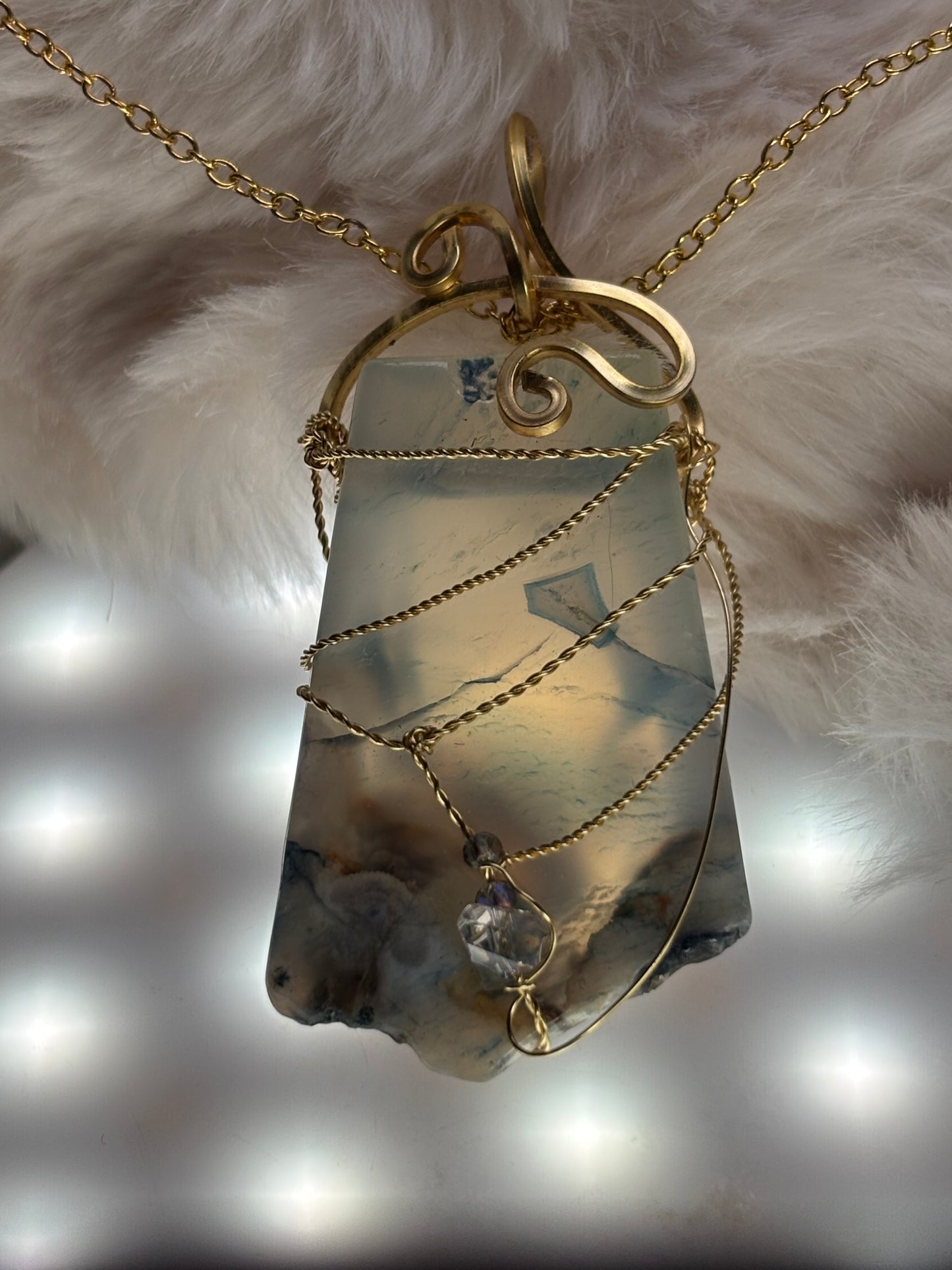 Sacred Shield of Madagascar Collection:

Guardian of the Blue- Rare Sea Agate pendant from Madagascar