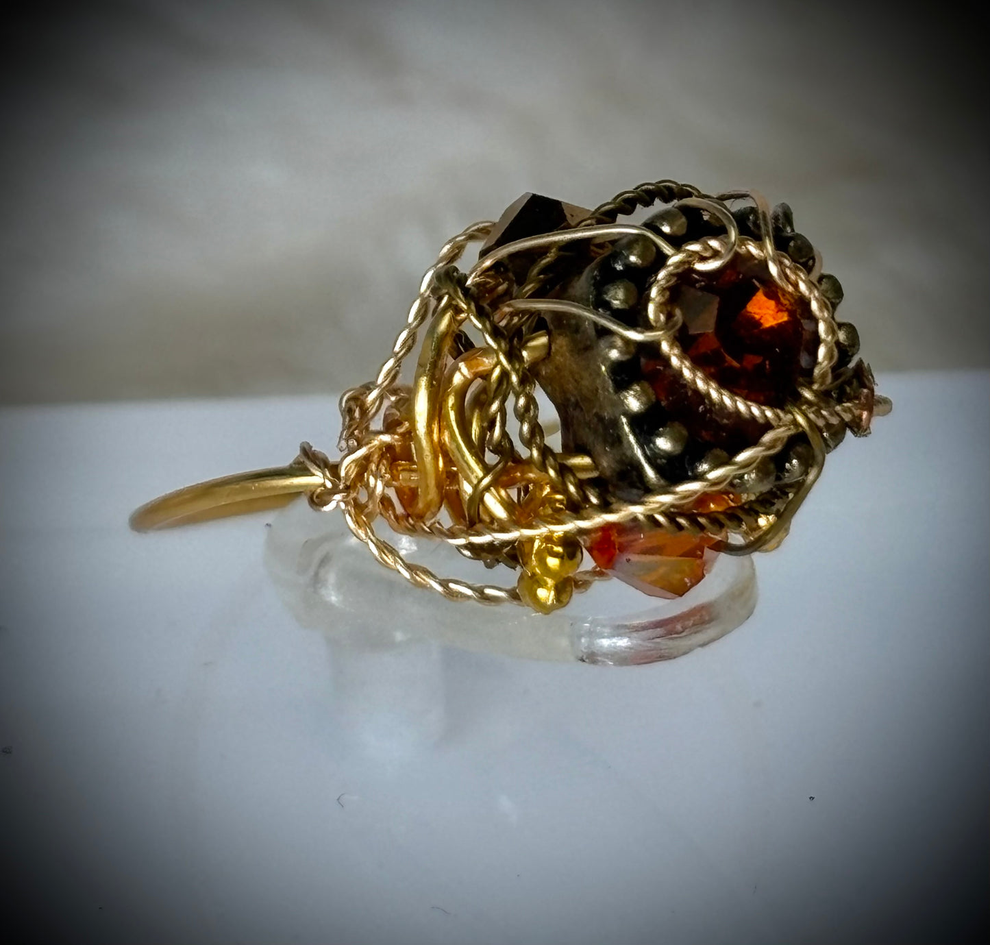 Amber firelight