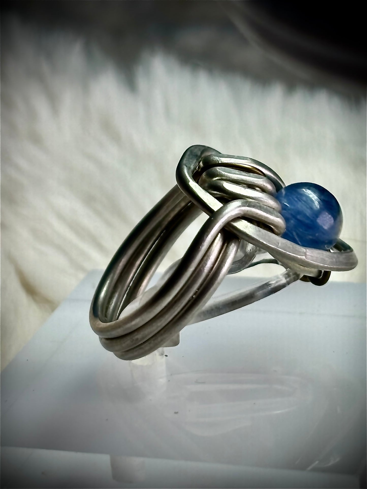 Blue Kyanite and Silver Ring:￼The Stabilizer
