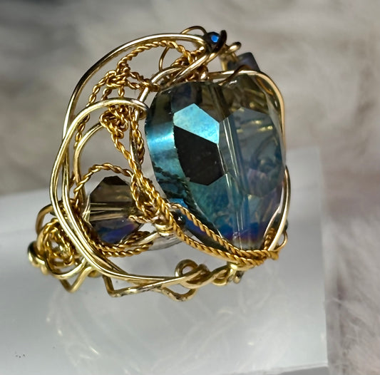 Trust my heart: crystal heart ring ￼