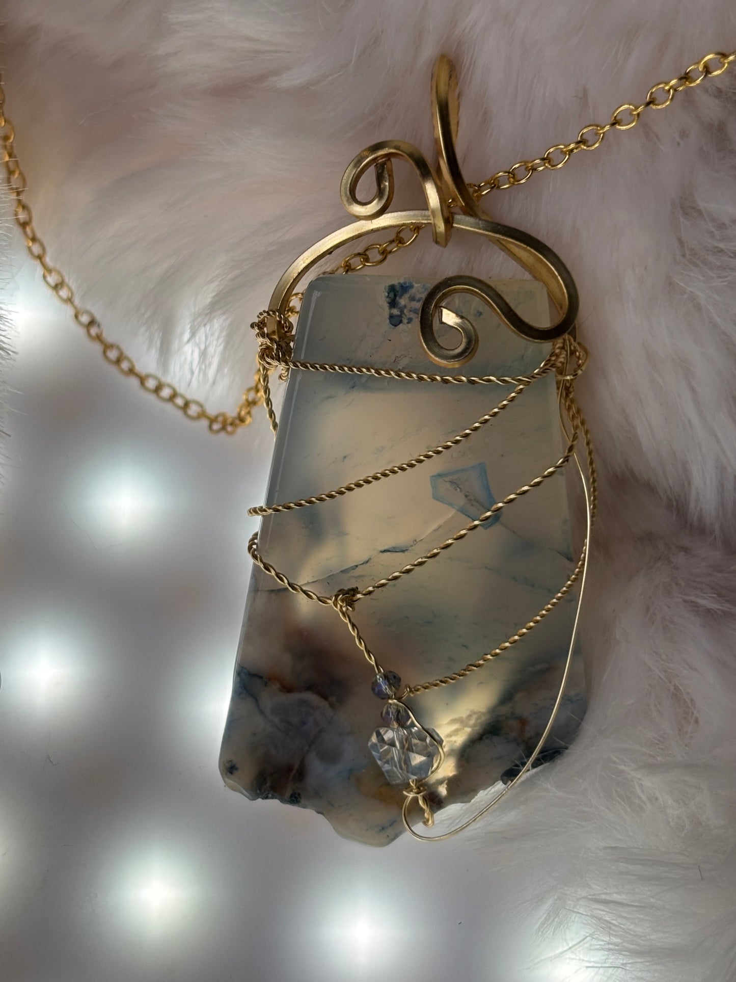 Sacred Shield of Madagascar Collection:

Guardian of the Blue- Rare Sea Agate pendant from Madagascar