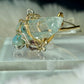 Blue quartz crystal ring a radiated ￼