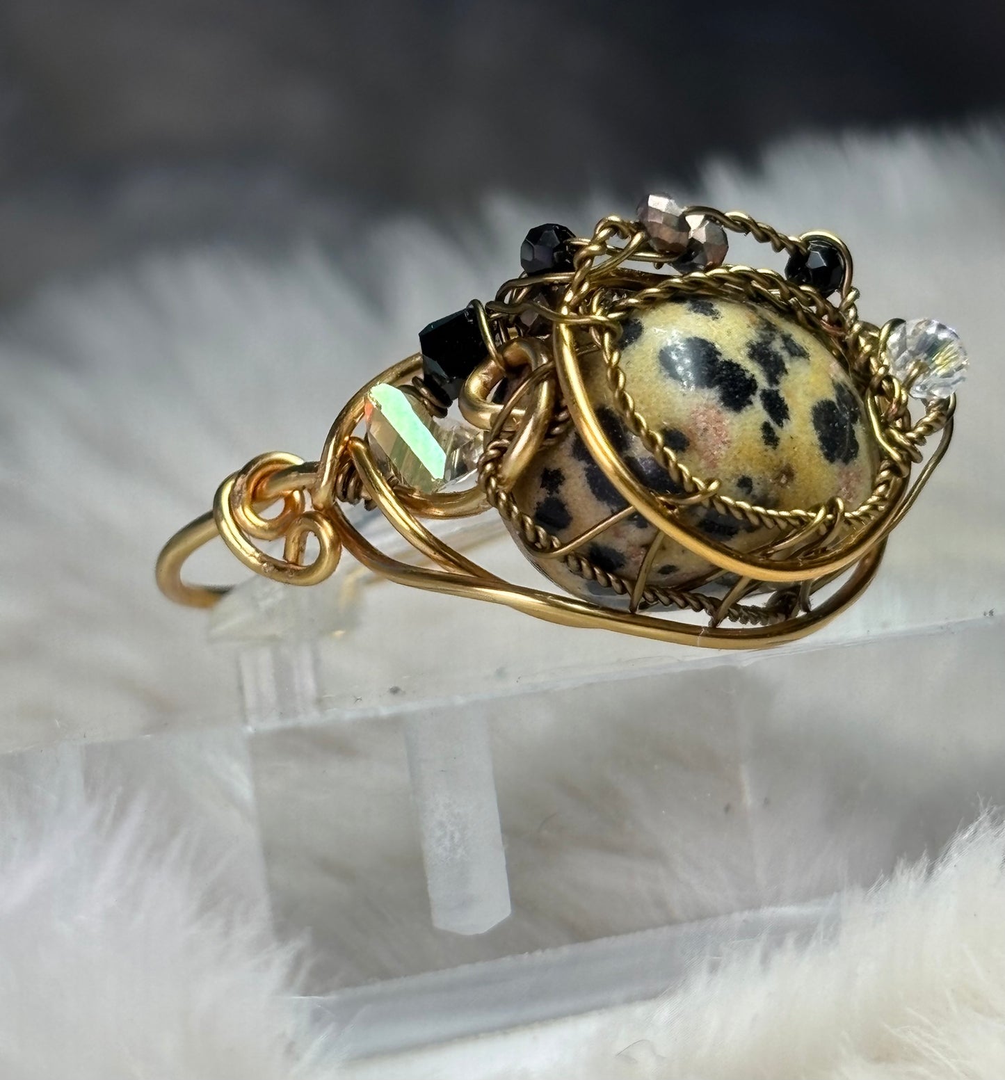 Dalmatian Jasper ring: loyalty ￼