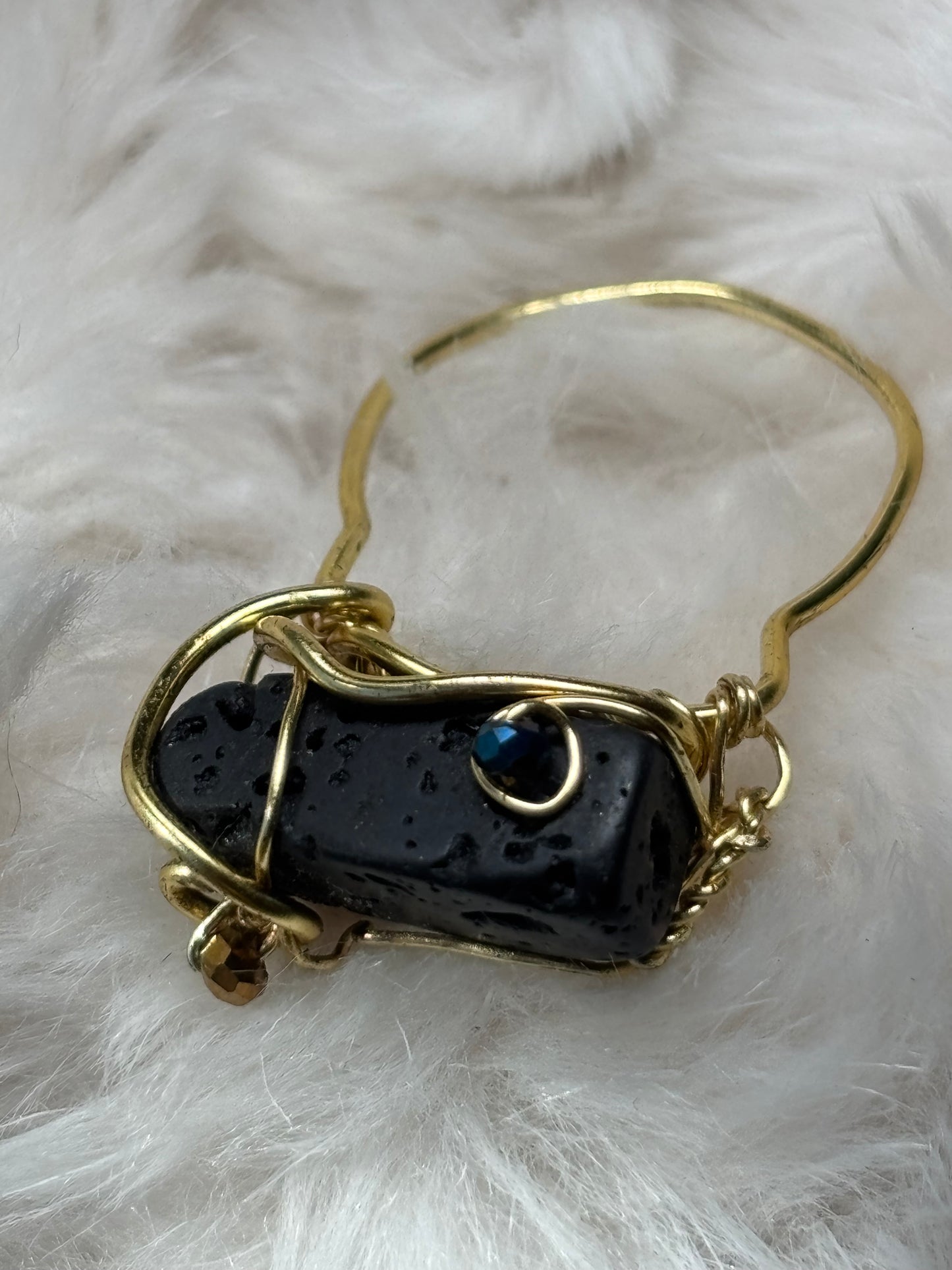 Lava Rock Ring in Gold ￼