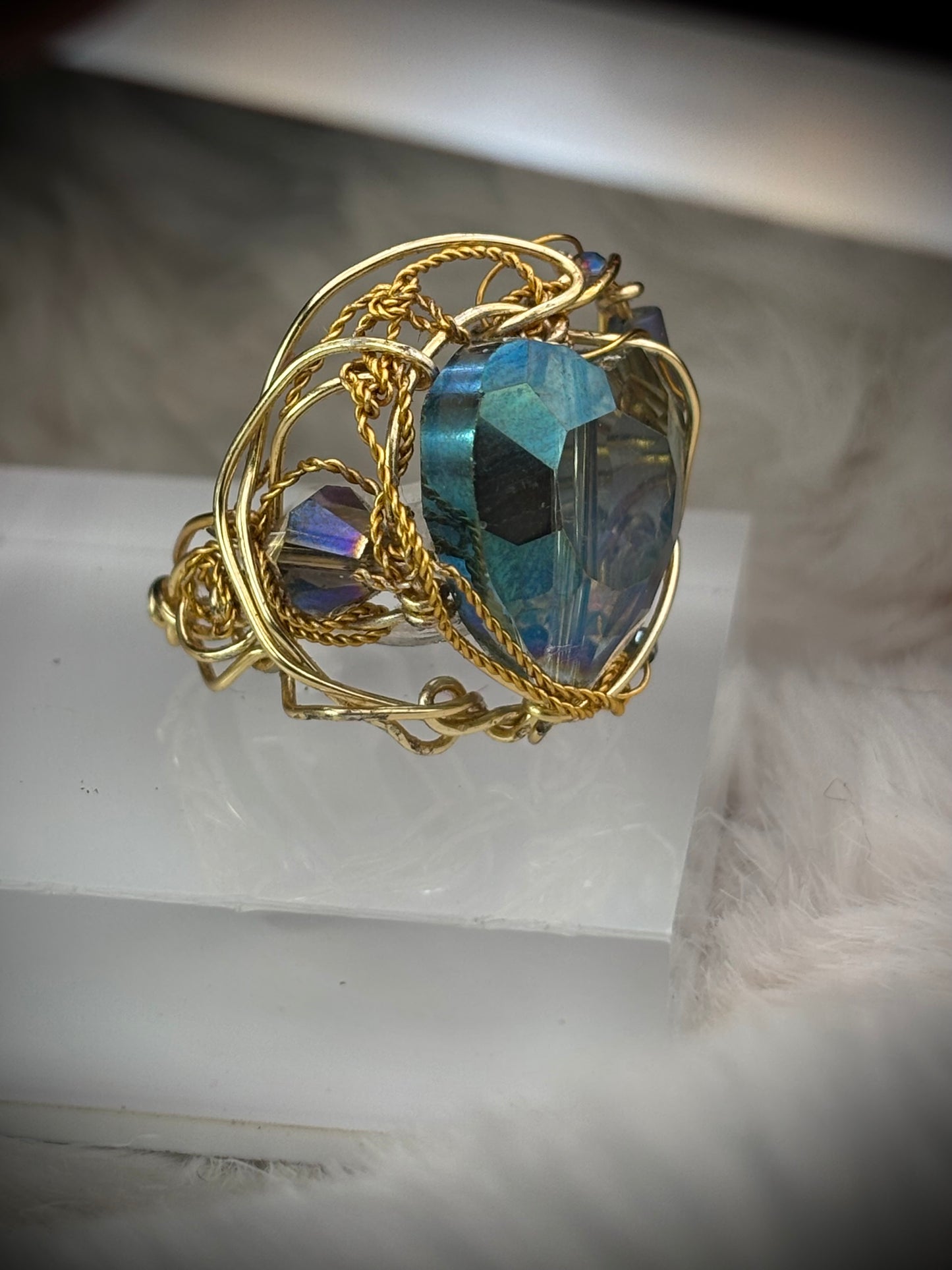 Trust my heart: crystal heart ring ￼
