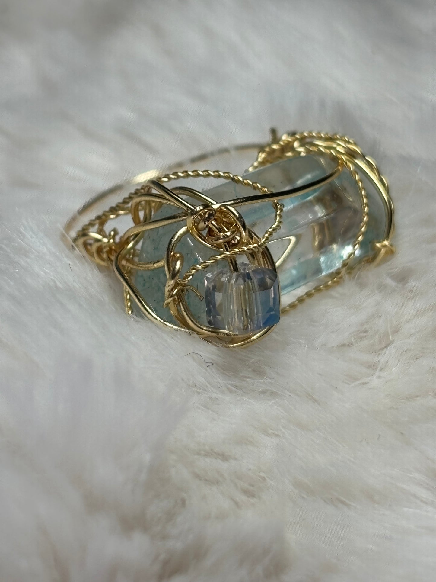 Aqua crystal ring: water royalty