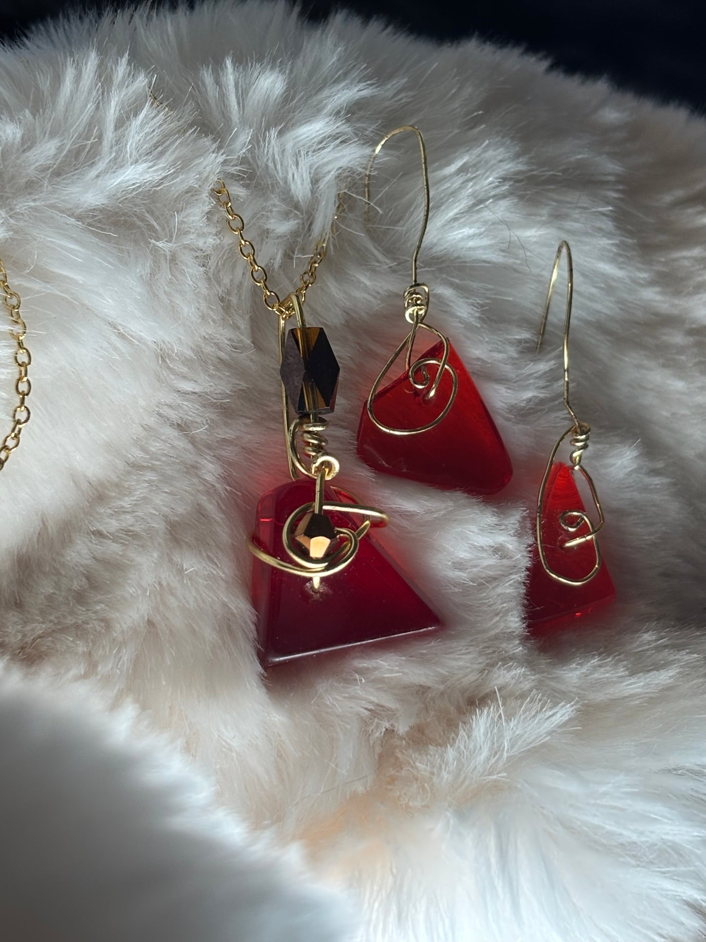 Fire drop: candy collection: pendant /earring /bracelet set