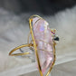 Pink crystal aura ring