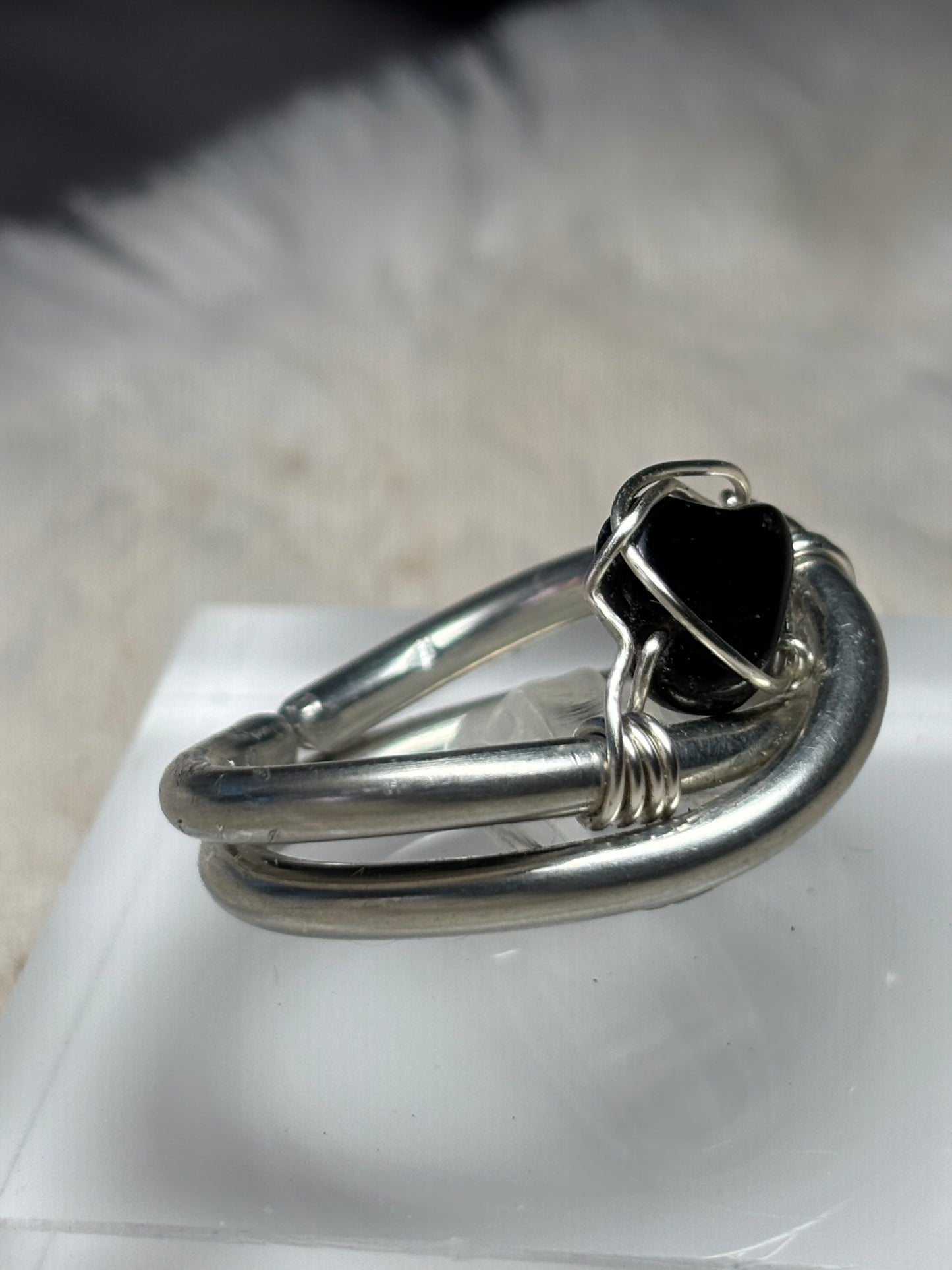 Silver ring with Black Onyx:         All Is Secure