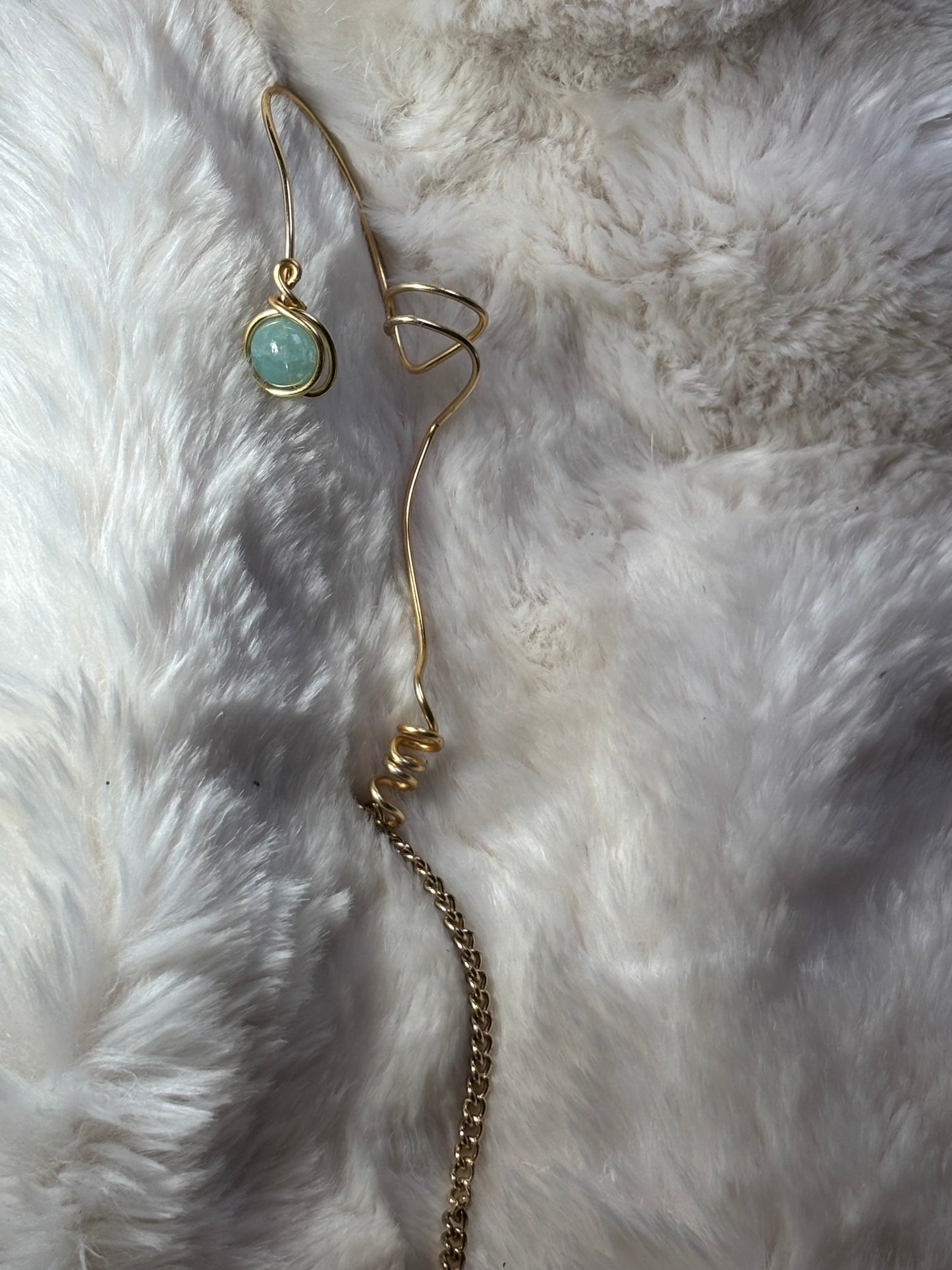 Breath of Peace — Golden Calm: Amazonite right Earcuff