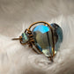 Crystal green heart ring