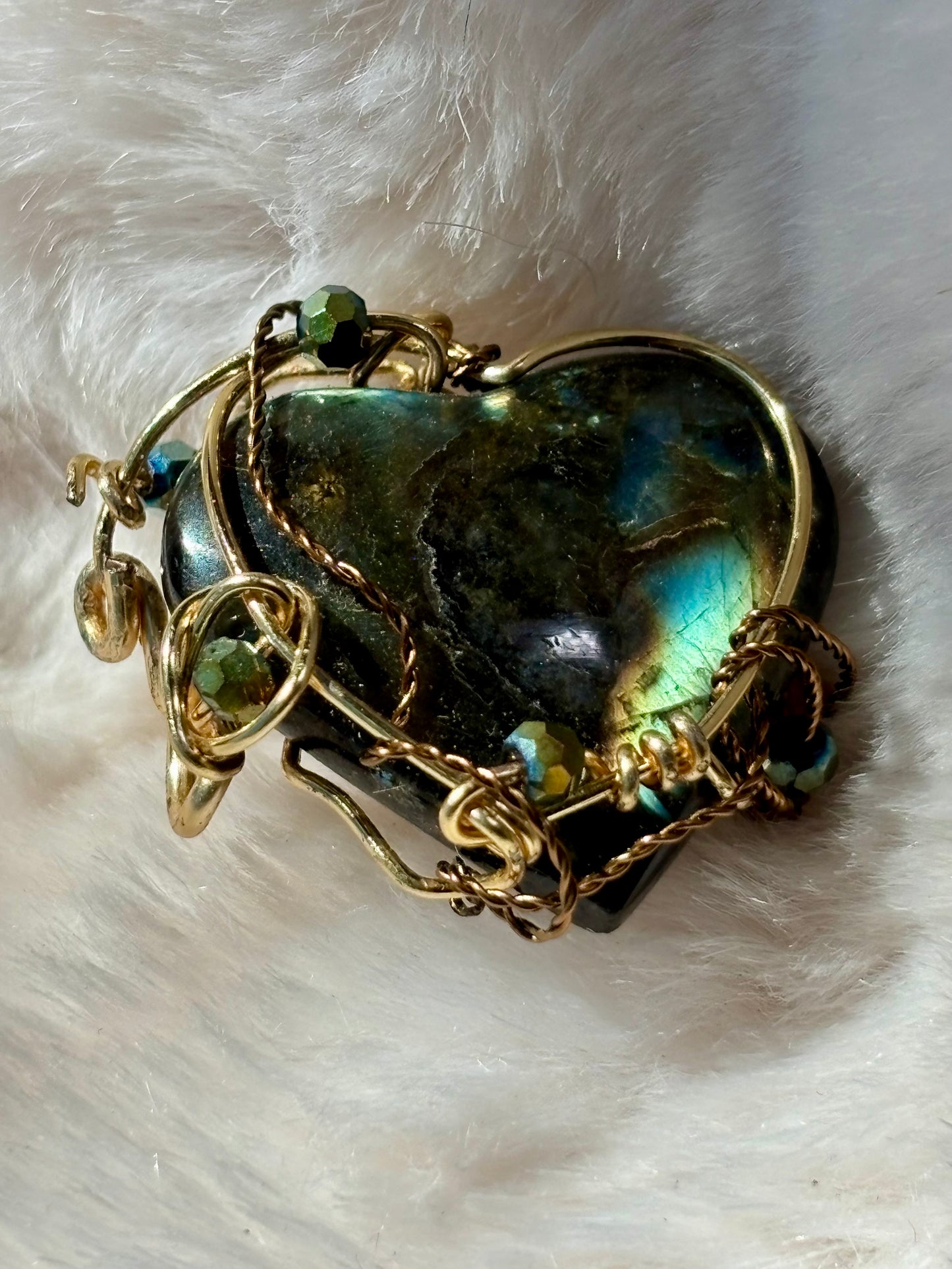 Labradorite heart ring: Knowing￼